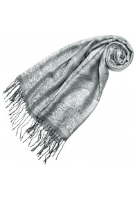 Modal gray-white scarf Graphically woven LORENZO CANA