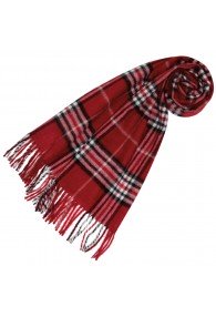 Polyacrylic mens scarf Check Red Blue White LORENZO CANA