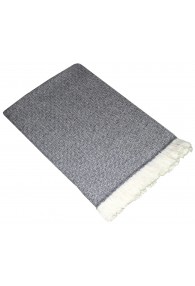Sofa Blanket 100% Cashmere Light Grey White LORENZO CANA