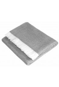 Cashmere blanket light grey white stripes LORENZO CANA