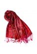Women's Pashmina 100% Silk Paisley Red Magenta LORENZO CANA