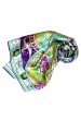 Women's XL Scarf 100% Silk Floral Green LORENZO CANA