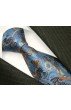 Krawatte 100% Seide Paisley blau rostbraun LORENZO CANA