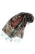 Schal 100% Seide Paisley mint hellblau braun LORENZO CANA