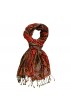 Shawl Silk Wool Paisley Red Brown For Women LORENZO CANA