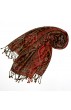 Shawl Silk Wool Paisley Red Brown For Women LORENZO CANA