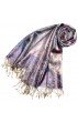 Pashmina 100% Seide Paisley rostbraun grau braun LORENZO CANA