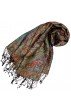 60% Seide und 40% Wolle Pashmina Paisley rot grün orange LORENZO CANA