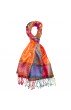 Pashmina 100% Seide Paisley rostbraun grau braun LORENZO CANA