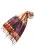 Pashmina 100% Seide Paisley rostbraun grau braun LORENZO CANA