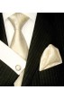 Krawattenset 100% Seide Paisley beige elfenbein creme LORENZO CANA