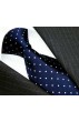 Neck Tie 100% Silk Polka Dot Dark Blue White LORENZO CANA