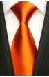 XL Herrenkrawatte 100% Seide Unifarben orangerot rot LORENZO CANA