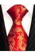 XL Herrenkrawatte 100% Seide Paisley rot gold LORENZO CANA