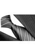 XL Herrenkrawatte 100% Seide Streifen dunkelgrau weiss LORENZO CANA