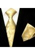 Krawattenset 100% Seide Floral gold creme LORENZO CANA