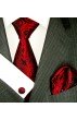 Krawattenset 100% Seide Paisley schwarz rot purpur LORENZO CANA