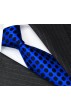 Neck Tie 100% Silk Polka Dot Blue Black LORENZO CANA