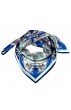 Tuch für Damen blau silber aqua Seide Floral LORENZO CANA