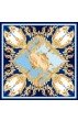 Tuch für Herren blau gold orange Seide Floral LORENZO CANA