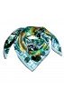 XL Damentuch 100% Seide Floral Hellblau Grün Senf LORENZO CANA