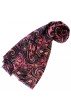 Herrenschaltuch Damen Baumwolle Seide Paisley rosa violett LORENZO CANA