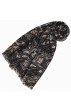 Herrenschaltuch Damen Baumwolle Seide Paisley braun grau LORENZO CANA