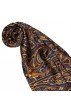 Seidenschal Herren blau orange gold Paisley LORENZO CANA