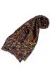 Seidenschal Herren blau orange gold Paisley LORENZO CANA
